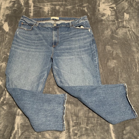 Abercrombie‎ Fitch Ankle Straight Ultra High Rise Distressed Jeans 34/18S - Picture 2 of 13